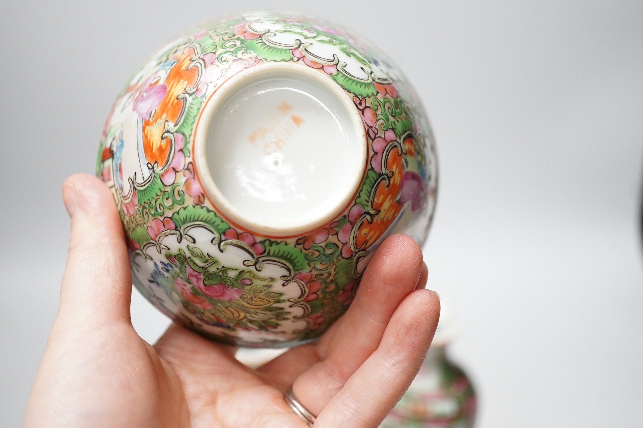 A group of 19th/20th century Chinese enamelled porcelain and a Samson armorial plate